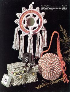 an image of a crochet pattern for a wind chime and other items