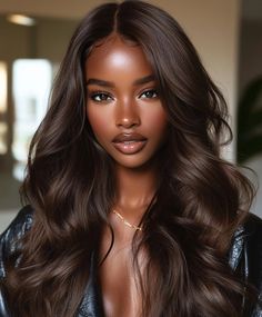 Trending Deep Chocolate Waves Fall Hair Colors Dark Skin Brown Hair Color Ideas For Black Hair Brown Skin, Balayage Hair On Brown Skin, Hair For Dark Skin Tone, Hair Colors On Dark Skin, Brown Skin Brown Hair, Dark Hair Tan Skin, Dark Skin Hair Color, Cocoa Cinnamon Hair Color, Dark Skin Hair Color Ideas