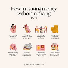 an info sheet with the words how i'm saving money without noticeing