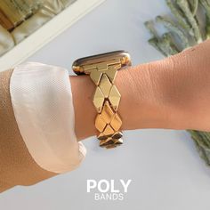 🔥SPRING SALE: 30% OFF DISCOUNT & FREE SHIPPING 🔥 🛍️ADD 2 OR MORE ITEMS TO CART TO GET 60% OFF! ENTER CODE: MORE60 Upgrade your watch with our new luxury iWatch Band in dainty triangle from collection for Apple Watch Jewelry. Effortlessly chic, it's the ultimate choice for stylish women. Experience fashion and functionality in one smart watch accessory.  BAND M A T E R I A L  *  Stainless Steel  B U C K L E  S T Y L E  *  Resizable Buckle Clasp  S I Z E  S P E C I F I C A T I O N S  Fits wrist Apple Watch Jewelry, Gold Watch Band, Watch Accessory, Apple Watch Bands Women, Watch Band Bracelet, Iphone Watch, Watch Jewelry, Band Jewelry, Band Bracelet