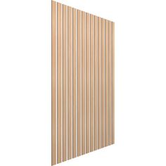 a wooden paneled wall with vertical slats on the sides and horizontal slats on the top