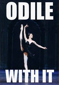 an advertisement for the ballet company called odlele with it, featuring a ballerina