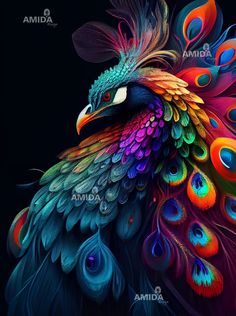 a colorful bird with feathers on it's back