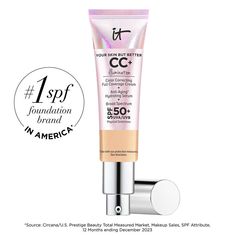 It Cc Cream, Best Cc Cream, Spf Foundation, Color Correcting Cream, It Cosmetics Cc Cream, Foundation Brands, Foundation With Spf, Acne Scarring, Physical Sunscreen