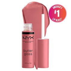 Why We Love It:Gloss your lips to perfection with NYX Professional Makeup Butter Gloss. This fan-fave lip gloss provides non-sticky shine that can be worn anywhere anytime. Choose from one of 29 sheer-to-medium coverage  shades for a pop of gorgeous color and high shine or opt for the untinted version for clear glossy goodness. The universally-flattering gloss can even be layered on top of your other lip makeup favorites for a high-shine finish. The ultimate versatile staple in our lineup Butter كريم بروليه, Nyx Gloss, Makeup Favorites, Nyx Butter, Nyx Butter Gloss, Butter Gloss, Glossier Lip Gloss, Metallic Lips, Gloss Labial