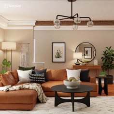 a living room filled with furniture and decor