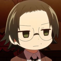 an anime character wearing glasses and a tie