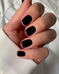 Short Press On Nails, Short Fake Nails, Black Designs, Black Nail, Nails Black, Fall Nail Colors, Stick On Nails, Nature Tattoos