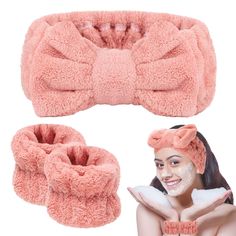 PRICES MAY VARY. 【3 in 1 Set】You will receive 3 spa face wash headband set, including two wristbands and a headband. Soft pink color combined with a fluffy texture. A practical combination to use in everyday life and also a great gift idea. 【Soft Material】Our soft skincare headband set is comfortable to wear, even if you wear it all day long, you won't feel burdened. It's hard to resist. Keeps your hair away from your face, making you sweet and lovely. 【Good Water Absorption】The comfortable make Towel Headband, Headband Makeup, Face Wash Headband, Women Skin Care, Washing Face, Comfortable Headbands, Spa Headband, Soft Pink Color, Women Skin