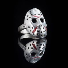 Material: titanium, Ring Size: US 5 / 15,7 mm Puppet Master Art, Mask Men, Jason Mask, Silent Killer, Horror Vintage, Film Horror, Retro Horror, 90's Grunge, Biker Rings