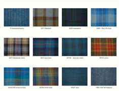 the different plaid patterns are shown in various colors