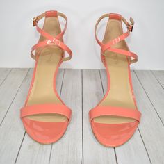 Michael Kors Women's Coral Pink High Heels -Size 10 M -Ankle Strap For Closure -Heel Measures About 3 1/4 Inches High -Open Toe -Brand New, Minor Scratching On Bottom Of Both Shoes From Being Tried On (Hardly Noticeable, See Last Picture) Coral Heels, Pink High Heels, School Dance, School Dances, Sweet 16 Dresses, Pink Heels, Michael Kors Shoes, Coral Color, Coral Pink