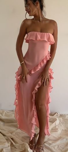 Summer Evening Dresses, Surfergirl Style, Strapless Long Dress, Looks Party, Fall Outfit Ideas, Strapless Maxi, Strapless Maxi Dress