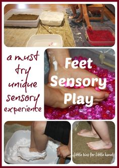 a collage of photos showing different activities for children to play in the sand and water