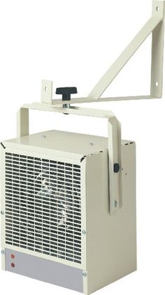 an industrial fan forced heater on a white background with clippings to the side