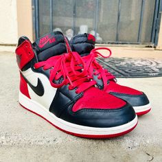 Worn Less Then Twenty Times! Still Really Good Condition! Without Box! Size: Gs 5y / Women 6.5 / Eur 37.5 Nike Air Jordan 1 Mid, Jordan Red, Nike Air Jordan 1, Kids Jordans, Air Jordan 1 Mid, Jordan 1 Mid, Air Jordan 1, Jordan Shoes, Nike Air Jordan