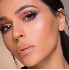 Purple Eyeliner Brown Eyes, Makeup With Purple Dress, Eyeliner Brown Eyes, Teni Panosian, Layout Makeup, Makeup Social, Eyeliner Brown, Mauve Makeup