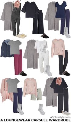 Legging Capsule Wardrobe, Lounge Capsule Wardrobe, Relaxed Fit Winter Robe For Loungewear, Winter Relaxed Fit Cardigan For Loungewear, Comfy Capsule Wardrobe, Lounge Wear Capsule Wardrobe, Work From Home Capsule Wardrobe, Affordable Relaxed T-shirt For Loungewear, Chic Loungewear Outfits