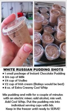 an instagram page for russian pudding shots