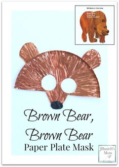 brown bear paper plate mask for kids to make