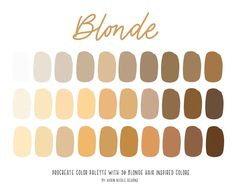 the shades of blonde are shown in different shades and sizes, including brown, beige, white