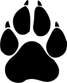 an animal's paw is shown in black on a white background with the words, `