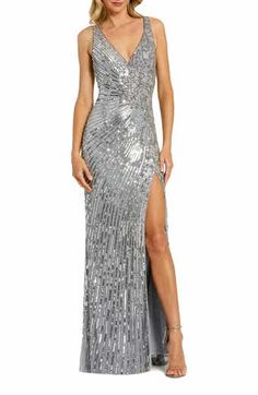 Mac Duggal Sequin Cutout Gown | Nordstrom Sequin Halter, Sleeveless Gown, Sequin Gown, Mermaid Gown