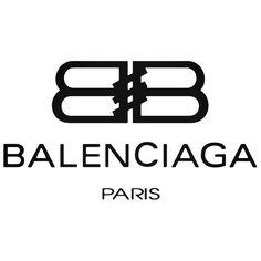 the logo for balenocaga paris, which has been designed in black and white