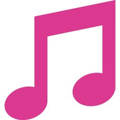 a pink musical note on a white background