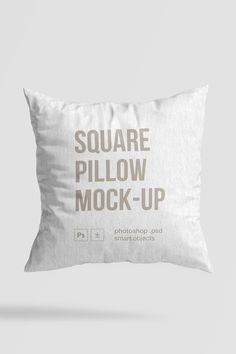 the square pillow mockup is displayed on a white background