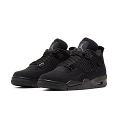 Black Cats Jordan 4’s, All Black Jordan 4’s, Jordans 4s Black, Black Jordan 4’s, Black Cats Jordans, Jordan 4 Noir, J4 Shoes, All Black Jordans, Black Air Jordans