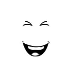 a black and white drawing of a smiling face