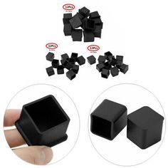 small black cubes are being held in front of the camera and placed on top of each