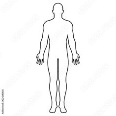 the outline of a man's body and hands