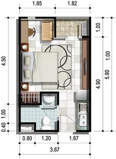 the floor plan for a small apartment