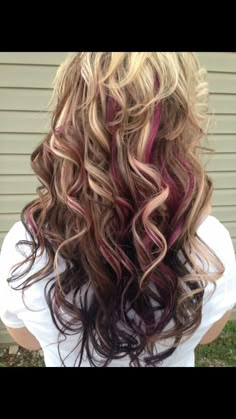 1000+ ideas about Purple Peekaboo Highlights on Pinterest | Peekaboo highlights, Colored highlights and Peekaboo hair Red Hair Peekaboo, Blonde Balayage With Purple, Peek A Boo Hair Color Ideas, Contrasting Highlights, Purple Peekaboo Highlights, Hair Peekaboo, Purple Red Hair, Burgundy Highlights, Peekaboo Highlights