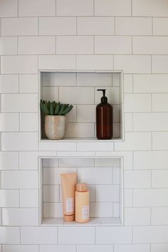 the bathroom is clean and ready to be used as a storage area for personal care items