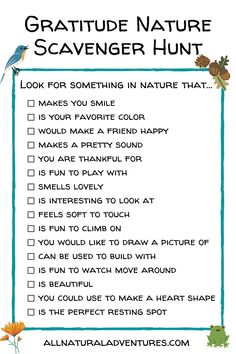 a printable nature scavenger hunt for kids to do in the summertime