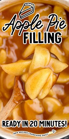 a spoon full of apple pie filling in 20 minutes