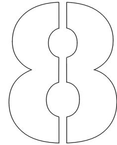 the number 8 is made out of paper and has three circles on each side, which are