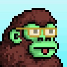 an image of a pixelated gorilla wearing glasses