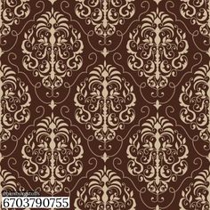 a brown and white wallpaper with an ornate design