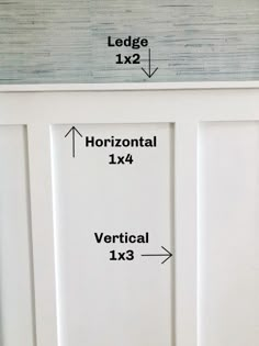 measurements for the door frame and trim on a white kitchen cabinet with blue linings