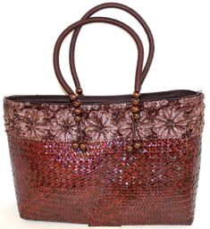 This cloth-lined tote is even more beautiful in person! Perfect for a day at the beach or a night on the town, featuring fabric flowers and decorative beading. 19" long, 10" tall, and 5" wide and zips shut. A Day At The Beach, Steve Harvey, Day At The Beach, Drawstring Pouch, Rope Handles, After Dark, Wooden Handles, Fabric Flowers, At The Beach