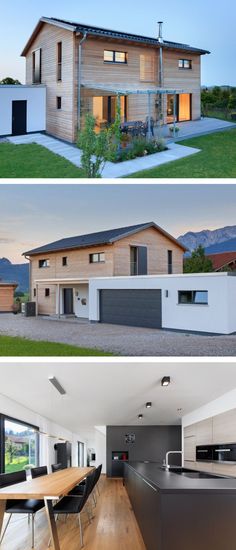 three different views of the same house