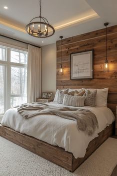 29 Rustic Bedroom Ideas to Create Your Dream Country Escape Barnwood Bedroom, Cozy Cabin Bedrooms, Rustic Bedroom Inspiration, Statement Headboard, Rustic Bedroom Ideas, Lodge Bedroom, Farm Bedroom, Modern Rustic Bedrooms, Rustic Farmhouse Bedroom