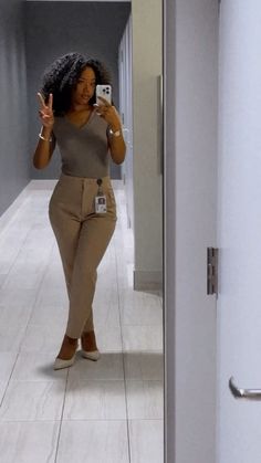 #ootd #style #workwear Cute Work Outfits Casual Office Attire, Black Woman Professional Outfits, Black Woman Work Outfits, Smart Casual Work Outfit Black Women, Corporate Baddie Summer Outfits, Black Women Office Outfits, Corporate Outfits For Black Women, Corporate Baddie Black Women, Women In Construction Outfits