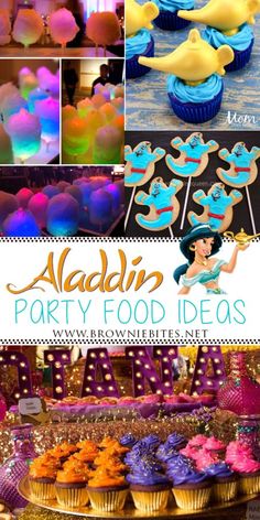 a collage of pictures with different colored food items in them and the words alcalan party food ideas