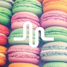 colorful macaroons with the word j on them