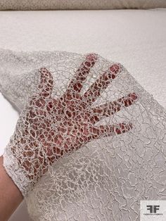 Floral Web Corded Lace - Ivory Bridal Trim, Lame Fabric, Beading Netting, Alencon Lace, Bridal Fabric, Novelty Fabric, Corded Lace, Silk Taffeta, Metallic Fabric